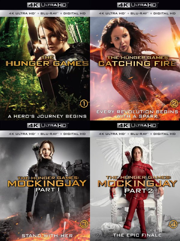 名称：《饥饿游戏》三部曲合集 蓝光原盘REMUX [国英双语] [内封特效字幕]描述：影片列表：【SGNB-014】《饥饿游戏2：星火燎原 (2013)》4K 蓝光原盘REMUX [国英双语] [内封中英特效字幕]【SGNB-016 V2】《饥饿游戏 (2012)》4K 蓝光原盘REMUX [国英双语] [内封中英特效字幕]【SGNB-013】《饥饿游戏3：嘲笑鸟（上） (2014)》4K 蓝光原盘REMUX [国英双语] [内封中英特效字幕]【SGNB-012】《饥饿游戏3：嘲笑鸟（下） (2015)》4K 蓝光原盘REMUX [国英双语] [内封中英特效字幕]链接：