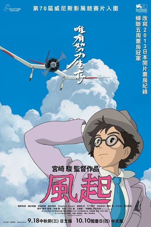 名称：起风了(2013)   蓝光描述：堀越二郎是世界著名的工程师和飞机设计师，设计了一系列的军用飞行器，而这其中又以舰载零式战机为其运用最广泛、最知名的代表作