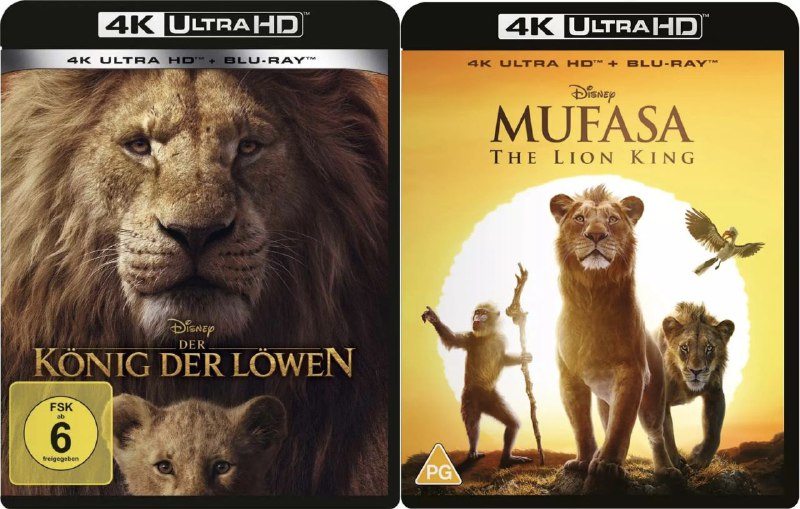 名称：《狮子王》两部曲合集 蓝光原盘REMUX [真狮版] [国粤英三语] [内封特效字幕]描述：影片列表：【SGNB-120】《狮子王 (2019)》4K 蓝光原盘REMUX [国粤英三语] [内封中英特效字幕]【SGNB-345 V1】《狮子王：木法沙传奇 (2024)》4K 蓝光原盘REMUX [国粤英三语] [公映+台配双国配] [内封中英特效字幕]链接：