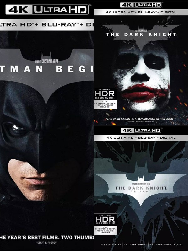 名称：《蝙蝠侠：黑暗骑士》三部曲合集 蓝光原盘REMUX [国英双语] [内封特效字幕]描述：影片列表：【SGNB-032】《蝙蝠侠：侠影之谜 (2005)》4K 蓝光原盘REMUX [国英双语] [上译+京译双国配] [内封中英特效字幕]【SGNB-033】《蝙蝠侠：黑暗骑士 (2008)》4K 蓝光原盘REMUX [国英双语] [内封中英特效字幕]【SGNB-035】《蝙蝠侠：黑暗骑士崛起 (2012)》4K 蓝光原盘REMUX [国英双语] [内封中英特效字幕]链接：