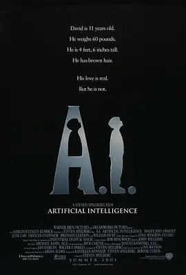 资源的名称：【2001】【4K蓝光原盘+高清MKV版】人工智能4K REMUX 74.63GB描述：导演: 史蒂文·斯皮尔伯格编剧: 布莱恩·奥尔迪斯 / 伊恩·沃森 / 史蒂文·斯皮尔伯格主演: 海利·乔·奥斯蒙 / 弗兰西丝·奥康纳 / 山姆·洛巴兹 / 杰克·托马斯 / 裘德·洛 / 更多...类型: 剧情 / 科幻制片国家/地区: 美国 / 英国语言: 英语上映日期: 2001-06-29(美国)片长: 146分钟又名: AI人工智慧21世纪中期，由于温室效应，南北极冰川融化，地球上很多城市被淹没