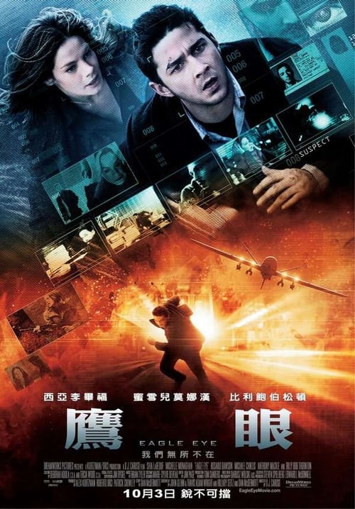 名称：鹰眼 (2008) 鹰眼 2008 蓝光原盘REMUX 内封简英双语字幕 转自老K描述：中东某地，美国军方的情报系统锁定了一名目标人物，总统不顾系统电脑运算出的建议处理方式，下令定点清除，由此引发了意外的连锁反应……公司小职员杰瑞的生活平淡乏味，时常手头拮据，连房租也成了问题，由于供职于军方的孪生兄弟意外过世，杰瑞赶回家中参加葬礼，但此行归来后，杰瑞发现家中居然堆满了武器，随即赶到的FBI破窗而入将他逮捕