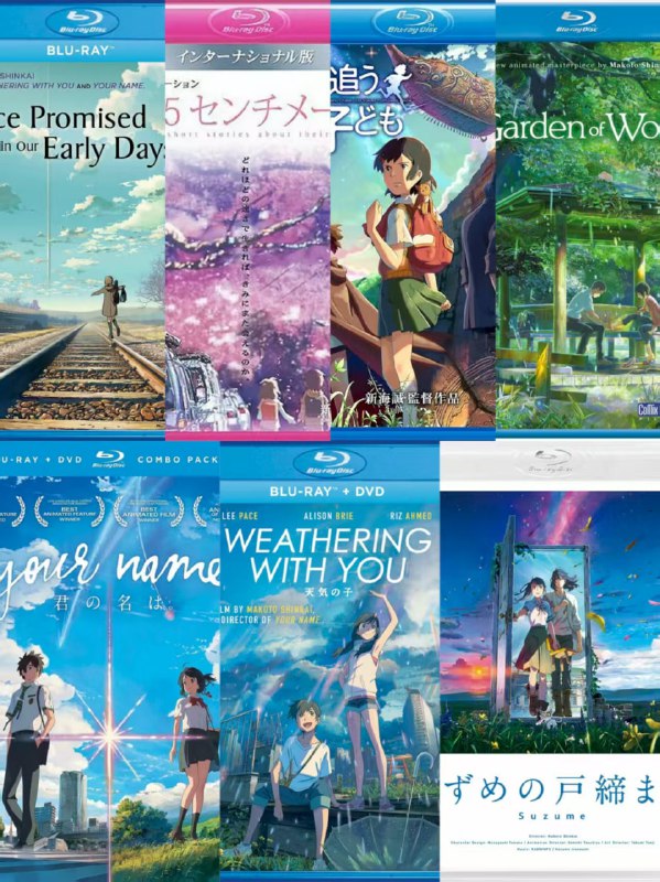 名称：《新海诚导演作品全集》蓝光原盘REMUX [国日双语] [内封特效字幕] [长篇7部]描述：影片列表：《云之彼端，约定的地方 (2004)》日版 1080p 蓝光原盘RMEUX [国日双语] [内封中日特效字幕]《秒速5厘米 (2007)》韩版 1080p 蓝光原盘REMUX [国粤日三语] [内封中日特效字幕]《追逐繁星的孩子 (2011)》1080p 蓝光原盘REMUX [国粤日三语] [内封中日特效字幕]《言叶之庭 (2013)》1080p 蓝光原盘RMEUX [国粤日三语] [内封中日特效字幕]《你的名字